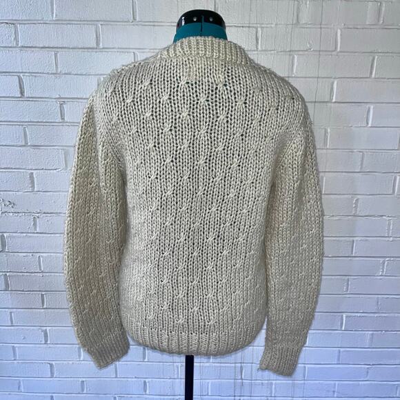 Vintage 80s hand knit cottage core sweater - Picture 2 of 4